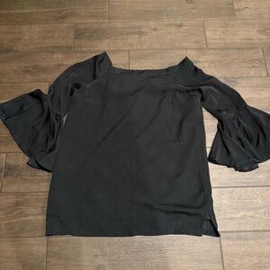 Philosophy Black Ruffled Bell Sleeve Tunic